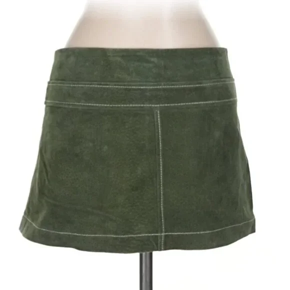 Suede Leather Micro Mini Y2K VINTAGE RARE NWT NEW